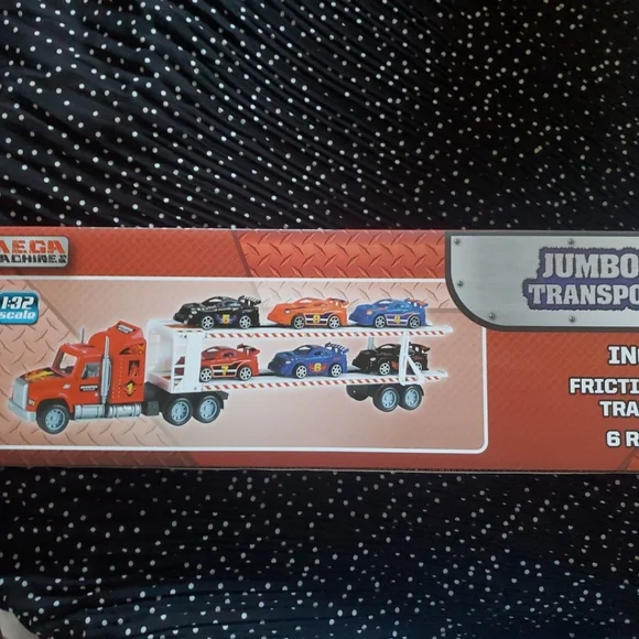 Jumbo Friction Transporter Truck - Red - Picture 7 of 9